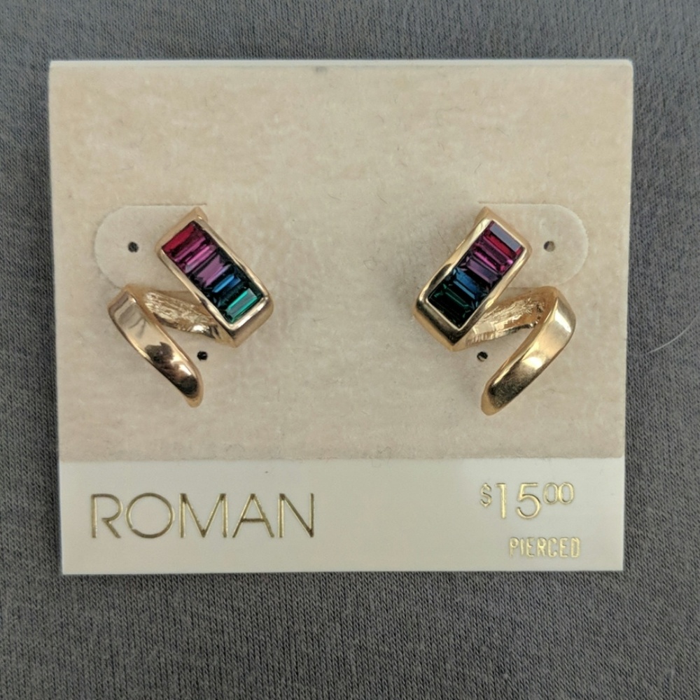 Colorful Gold Studs